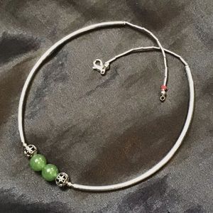 Silver Jade Choker